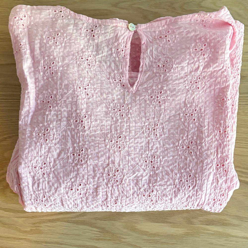 Simply Southern Pink Eyelet Short Sleeve Blouse - Picture 3 of 4